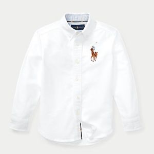 Boys Ralph Lauren cotton button up shirt size medium (10-12).